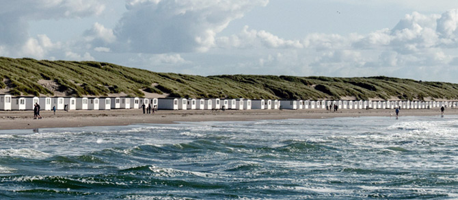 Badehäuser am Løkken Strand an der Nordsee
