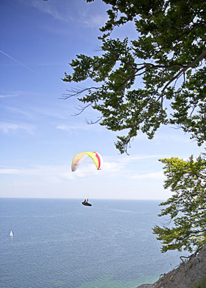 Bild: Paraglider bei der Steilküste Möns Klint