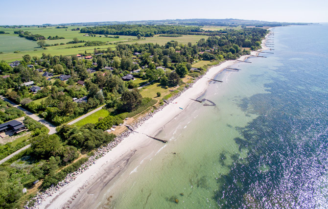 Luftfoto vom Rabylille Strand