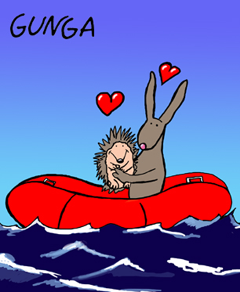 Gunga Comic: Vorsicht beim Baden in Dänemark