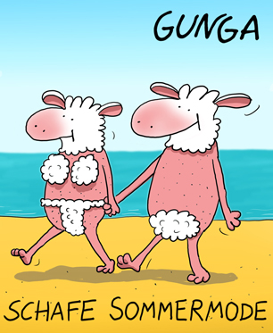 Gunga Cartoon: Sommer am Strand in DänemarK