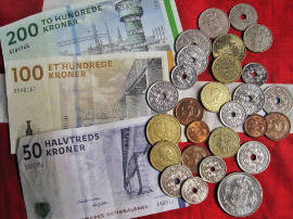 dänische Münzen und Scheine